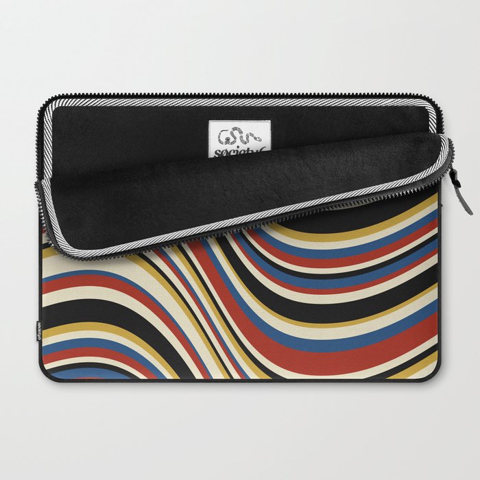 Wavy Stripes IX - Bauhaus Palette Laptop Sleeve Gallery Image 2