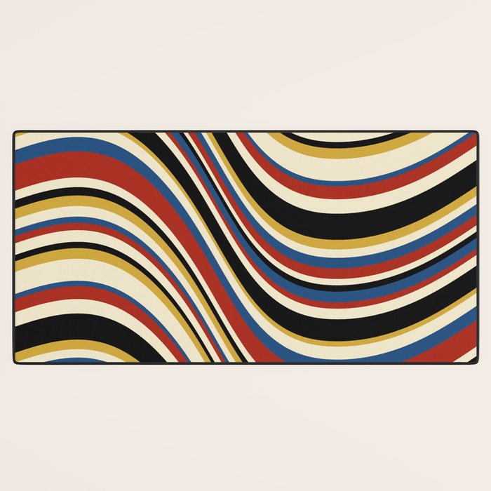 Wavy Stripes IX - Bauhaus Palette Desk Mat Gallery Image 3