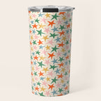 Retro christmas star shape art pattern Travel Mug Gallery Image 1