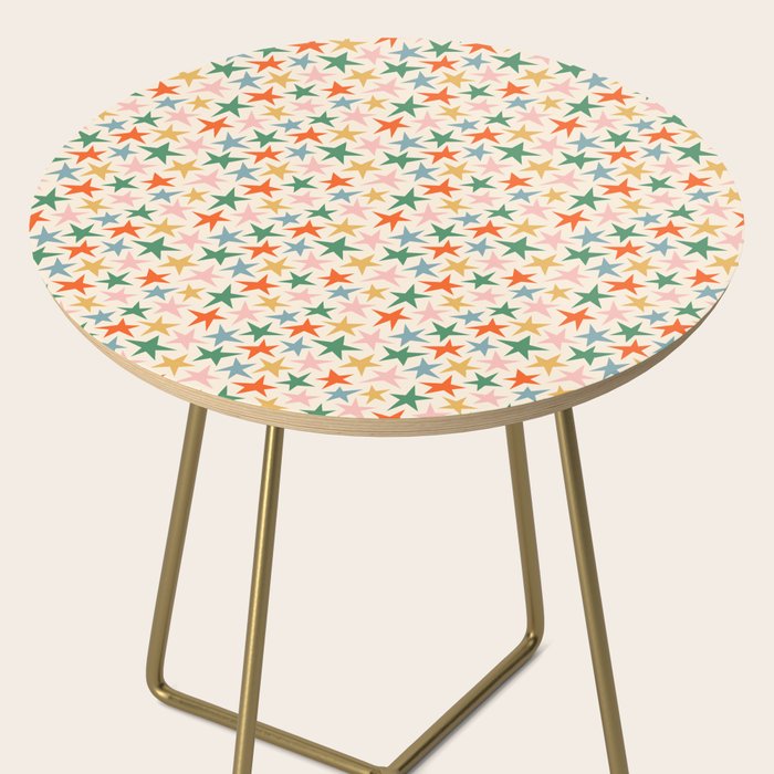 Retro christmas star shape art pattern Side Table Gallery Image 2