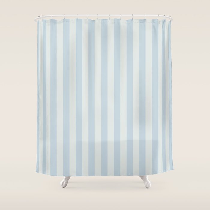 Light Blue Stripes Shower Curtain Gallery Image 1