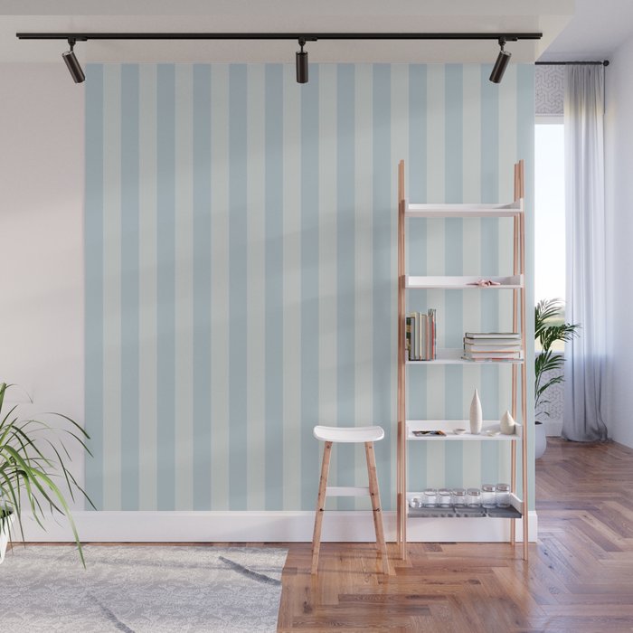 Light Blue Stripes Wall Mural Gallery Image 1