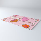 Colorful Mushrooms And Flowers In Pink Rug Gallery Image 3