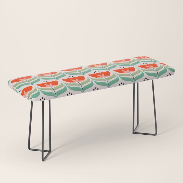 Retro Tulips Pattern Bench Gallery Image 1