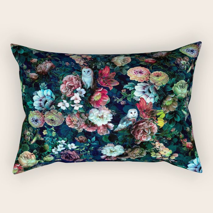 Night Garden Owls Rectangular Pillow Gallery Image 1