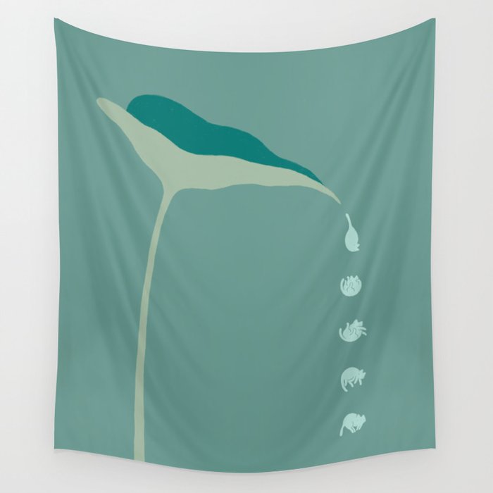 Cat and Plant 54 Wall Tapestry Gallery Image 4