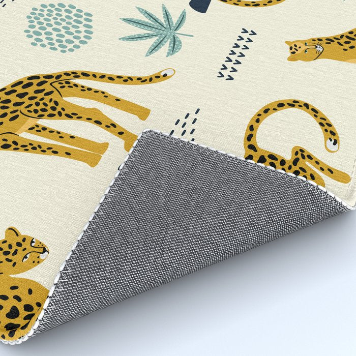 Abstract jaguar leopard memphis cute pattern Rug Gallery Image 4