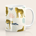 Abstract jaguar leopard memphis cute pattern Coffee Mug Gallery Image 1