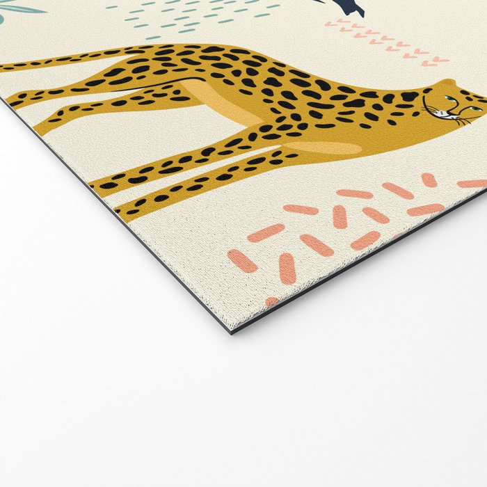 Abstract jaguar leopard memphis cute pattern Welcome Mat Gallery Image 2