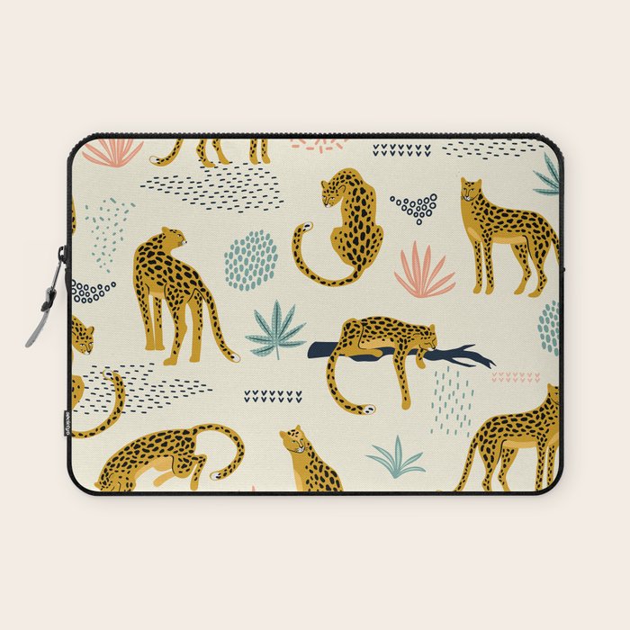 Abstract jaguar leopard memphis cute pattern Laptop Sleeve Gallery Image 1