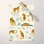 Abstract jaguar leopard memphis cute pattern Wrapping Paper Gallery Image 1