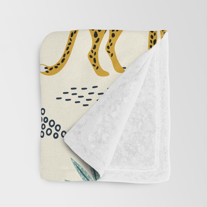 Abstract jaguar leopard memphis cute pattern Throw Blanket Gallery Image 3