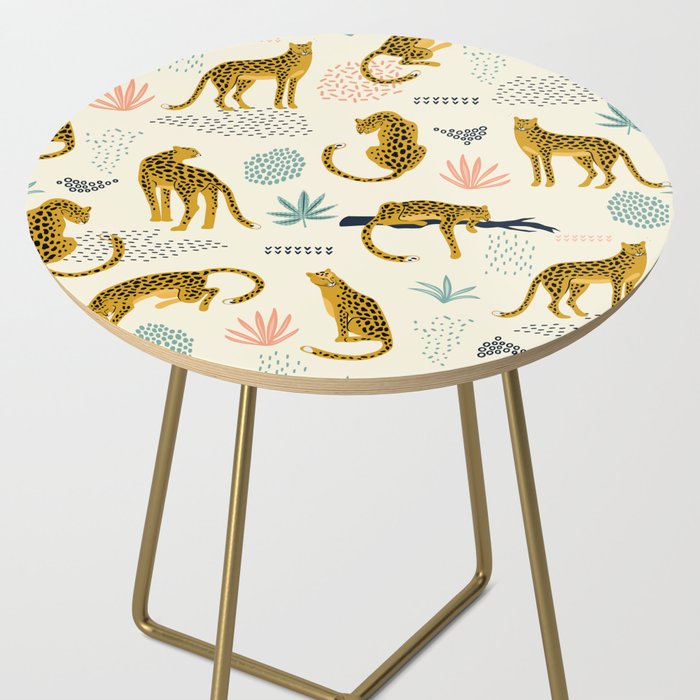 Abstract jaguar leopard memphis cute pattern Side Table Gallery Image 2