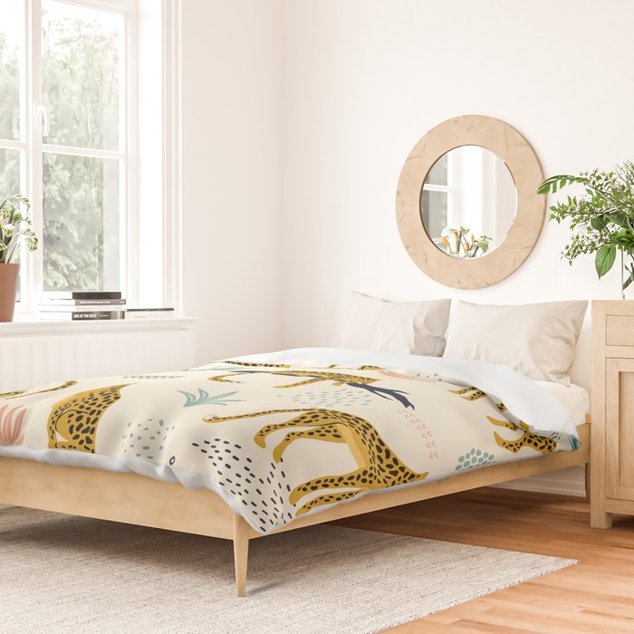 Abstract jaguar leopard memphis cute pattern Duvet Cover Gallery Image 2