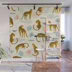 Abstract jaguar leopard memphis cute pattern Wall Mural Gallery Image 1