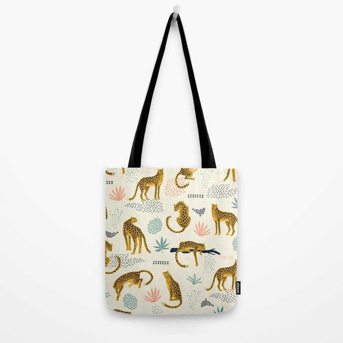 Abstract jaguar leopard memphis cute pattern Tote Bag Gallery Image 2