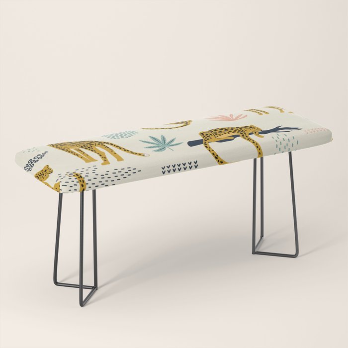 Abstract jaguar leopard memphis cute pattern Bench Gallery Image 1