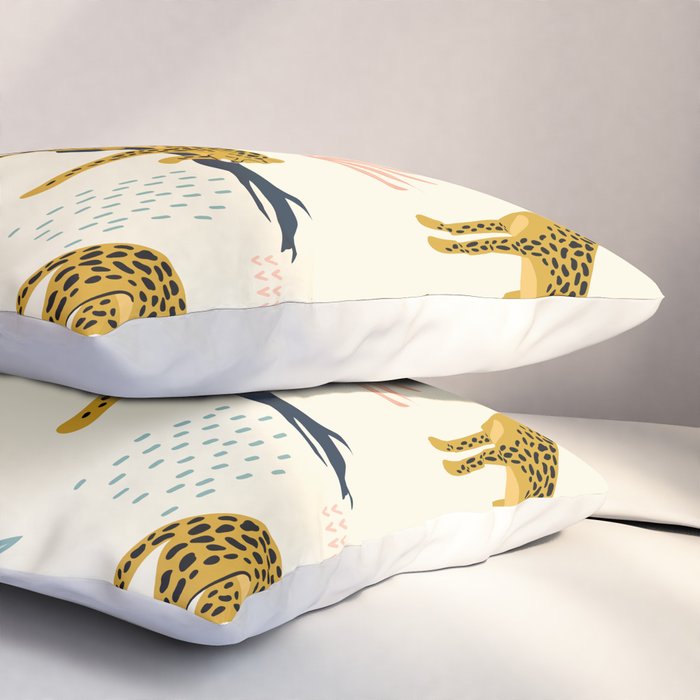 Abstract jaguar leopard memphis cute pattern Pillow Sham Gallery Image 3