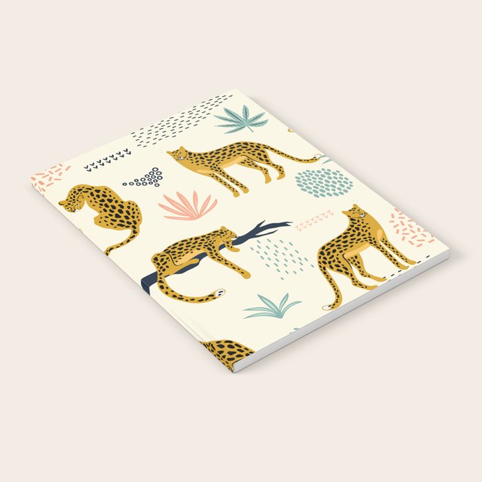 Abstract jaguar leopard memphis cute pattern Notebook Gallery Image 1