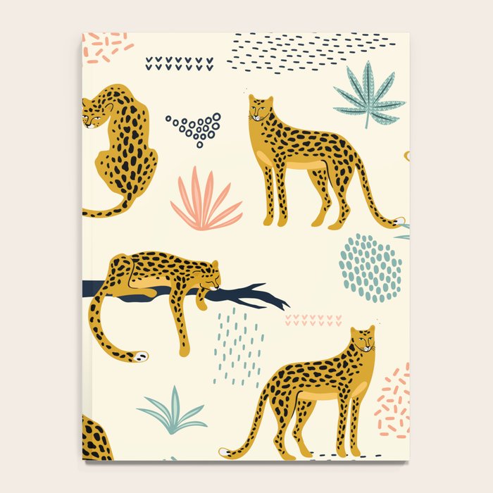 Abstract jaguar leopard memphis cute pattern Notebook Gallery Image 4