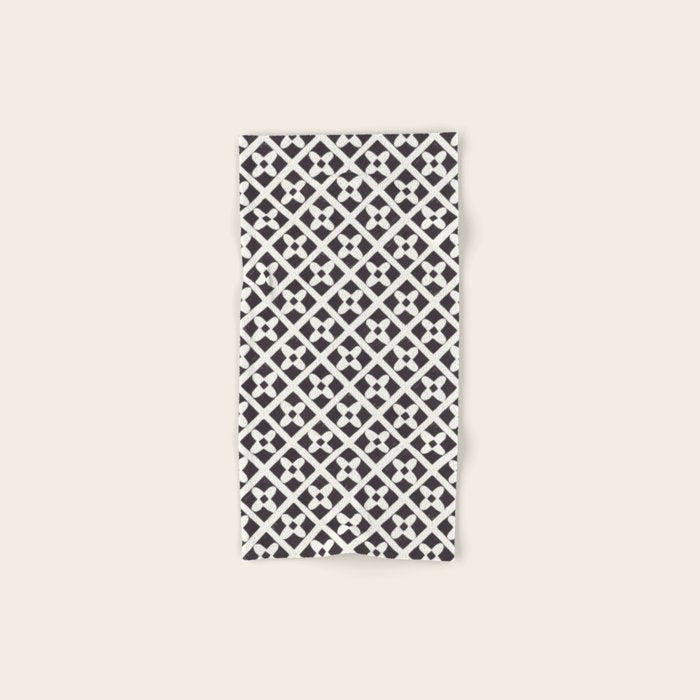 Floral Tiles Pattern / Lino Print Bath Towel Gallery Image 1