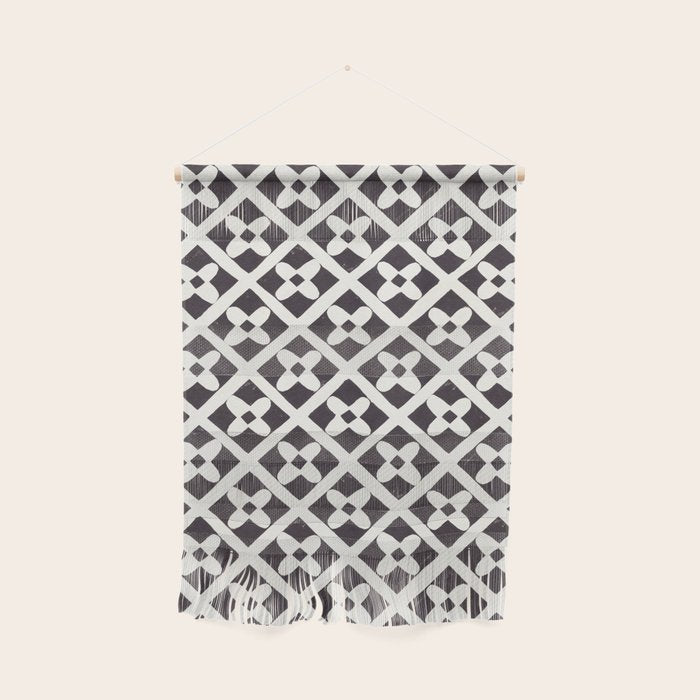 Floral Tiles Pattern / Lino Print Wall Hanging Gallery Image 1