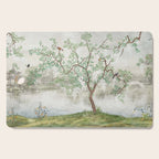 Chinoiserie Cherry Blossom Pagoda Zen Garden Landscape Cutting Board Gallery Image 1