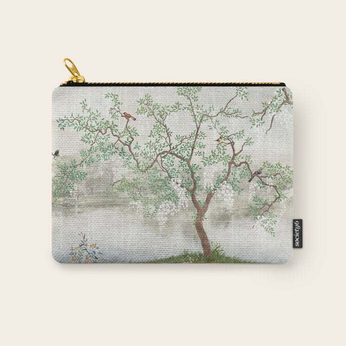 Chinoiserie Cherry Blossom Pagoda Zen Garden Landscape Carry All Pouch Gallery Image 1