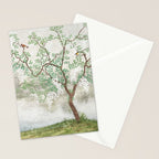 Chinoiserie Cherry Blossom Pagoda Zen Garden Landscape Stationery Card Gallery Image 2