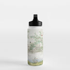 Chinoiserie Cherry Blossom Pagoda Zen Garden Landscape Water Bottle Gallery Image 3