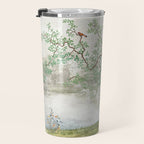 Chinoiserie Cherry Blossom Pagoda Zen Garden Landscape Travel Mug Gallery Image 3