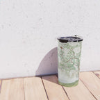 Chinoiserie Cherry Blossom Pagoda Zen Garden Landscape Travel Mug Gallery Image 4