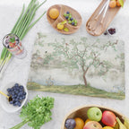 Chinoiserie Cherry Blossom Pagoda Zen Garden Landscape Cutting Board Gallery Image 2