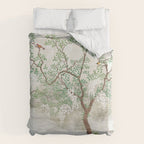 Chinoiserie Cherry Blossom Pagoda Zen Garden Landscape Duvet Cover Gallery Image 6