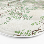 Chinoiserie Cherry Blossom Pagoda Zen Garden Landscape Bath Mat Gallery Image 3
