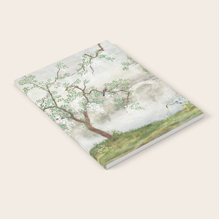 Chinoiserie Cherry Blossom Pagoda Zen Garden Landscape Notebook Gallery Image 1