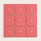 Wild Dotted Florals - Bold Coral Abstract Pattern Wood Wall Art Gallery Image 1