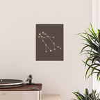 Gemini Zodiac Star Constellation Line Art Coffee Brown Poster Gallery Image 2