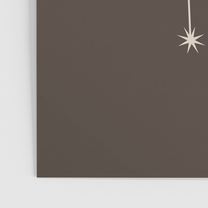 Gemini Zodiac Star Constellation Line Art Coffee Brown Poster Gallery Image 3