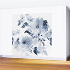 Floral Kingdom Watercolor Navy Blue Painting Of Flowers Peony Wall Mural Gallery Image 2