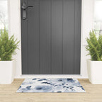 Floral Kingdom Watercolor Navy Blue Painting Of Flowers Peony Welcome Mat Gallery Image 3