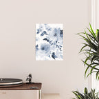 Floral Kingdom Watercolor Navy Blue Painting Of Flowers Peony Poster Gallery Image 2