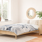 Floral Kingdom Watercolor Navy Blue Painting Of Flowers Peony Duvet Cover Gallery Image 2