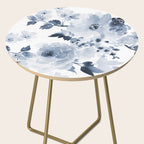 Floral Kingdom Watercolor Navy Blue Painting Of Flowers Peony Side Table Gallery Image 2