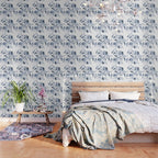 Floral Kingdom Watercolor Navy Blue Painting Of Flowers Peony Wallpaper Gallery Image 3