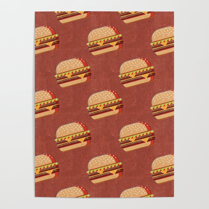FAST FOOD / Burger - pattern Poster Gallery Image 4