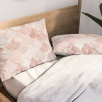 Mermaid Pattern, Pink Aesthetic Pillow Sham Gallery Image 2