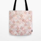 Mermaid Pattern, Pink Aesthetic Tote Bag Gallery Image 1