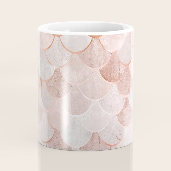 Mermaid Pattern, Pink Aesthetic Coffee Mug Gallery Image 4
