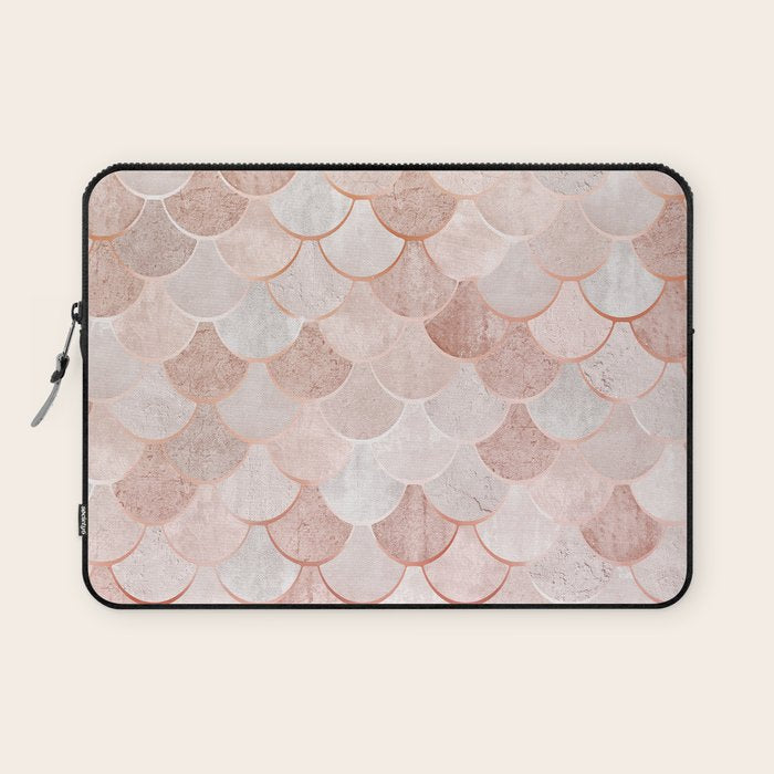 Mermaid Pattern, Pink Aesthetic Laptop Sleeve Gallery Image 1